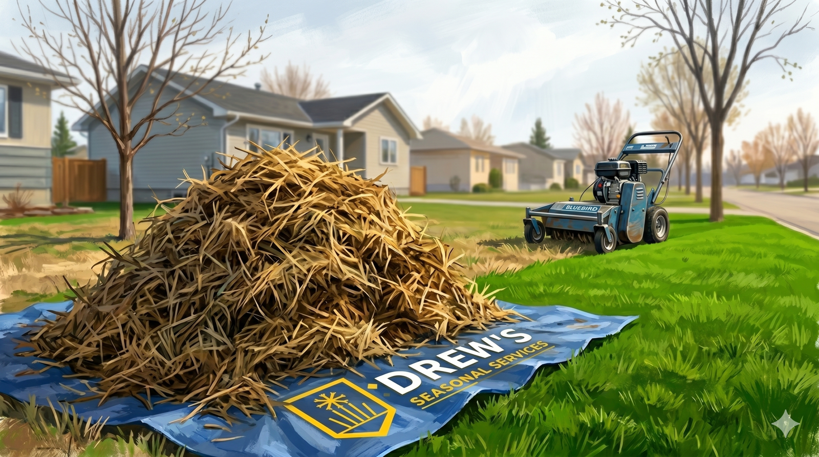 Commercial power rake thatch removal service Grande Prairie